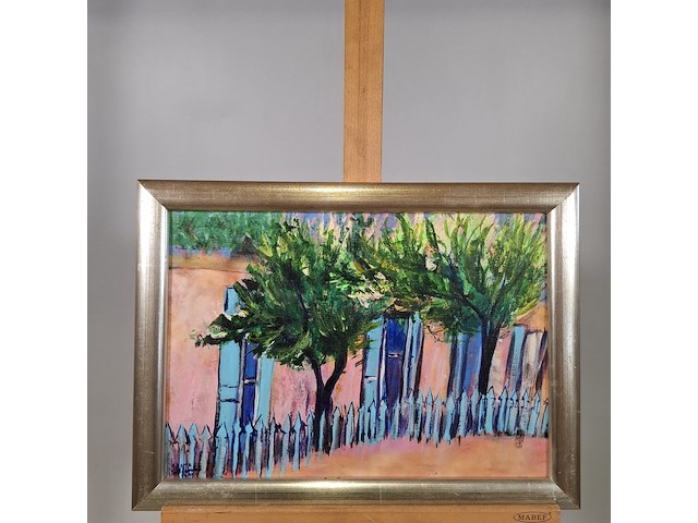 Acryl schilderij op paneel, maya wildevuur, santa fe - afbeelding 2 van  8