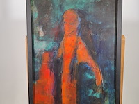 Acryl schilderij op paneel, maya wildevuur, spook, 1993 - afbeelding 3 van  8