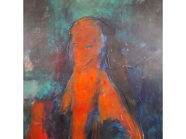 Acryl schilderij op paneel, maya wildevuur, spook, 1993 - afbeelding 4 van  8
