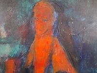 Acryl schilderij op paneel, maya wildevuur, spook, 1993 - afbeelding 4 van  8