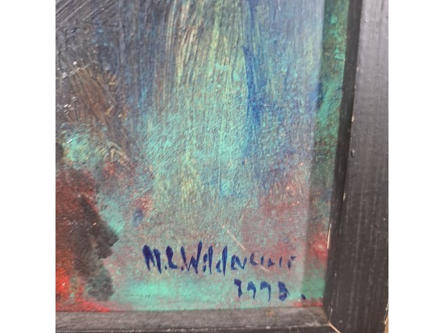 Acryl schilderij op paneel, maya wildevuur, spook, 1993 - afbeelding 5 van  8