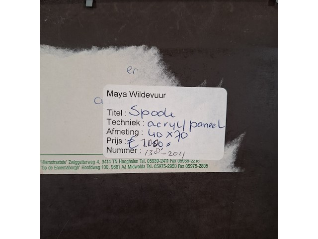 Acryl schilderij op paneel, maya wildevuur, spook, 1993 - afbeelding 8 van  8