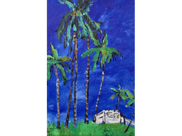 Acryl schilderij op paneel, maya wildevuur, tahiti - afbeelding 1 van  7