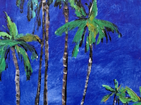 Acryl schilderij op paneel, maya wildevuur, tahiti