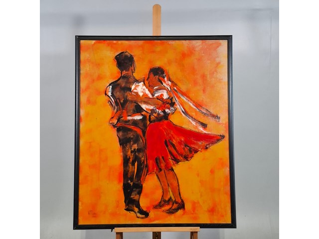Acryl schilderij op paneel, maya wildevuur, tango, 2000 - afbeelding 1 van  7