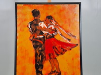 Acryl schilderij op paneel, maya wildevuur, tango, 2000