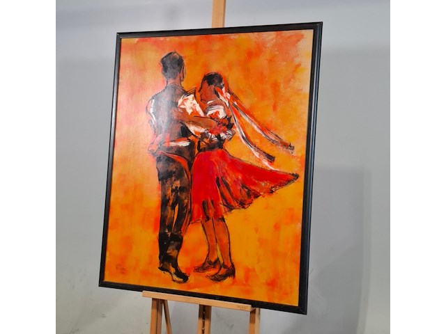 Acryl schilderij op paneel, maya wildevuur, tango, 2000 - afbeelding 3 van  7