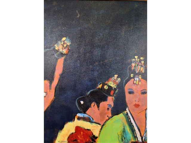 Acryl schilderij op paneel, maya wildevuur, twee vrouwen - afbeelding 1 van  8