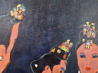 Acryl schilderij op paneel, maya wildevuur, twee vrouwen - afbeelding 1 van  8