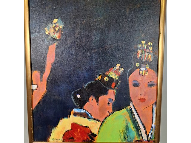 Acryl schilderij op paneel, maya wildevuur, twee vrouwen - afbeelding 4 van  8