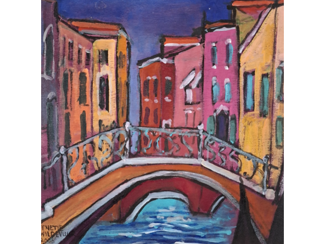 Acryl schilderij op paneel, maya wildevuur, venetië ii, 2006 - afbeelding 1 van  7