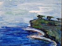 Acryl schilderij op paneel, maya wildevuur, villa verde spanje, 1995 - afbeelding 1 van  6