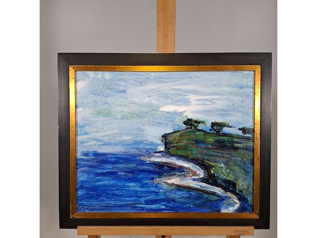 Acryl schilderij op paneel, maya wildevuur, villa verde spanje, 1995 - afbeelding 3 van  6