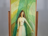 Acryl schilderij op paneel, maya wildevuur, vrouw, 1974 - afbeelding 3 van  7