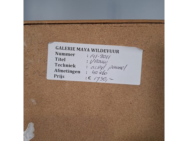 Acryl schilderij op paneel, maya wildevuur, vrouw, 1974 - afbeelding 7 van  7