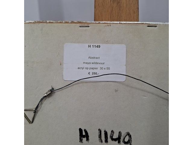 Acryl schilderij op papier, maya wildevuur, abstract, 1994 - afbeelding 2 van  10