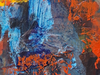 Acryl schilderij op papier, maya wildevuur, abstract, 1994 - afbeelding 1 van  10