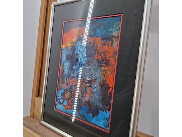 Acryl schilderij op papier, maya wildevuur, abstract, 1994 - afbeelding 8 van  10