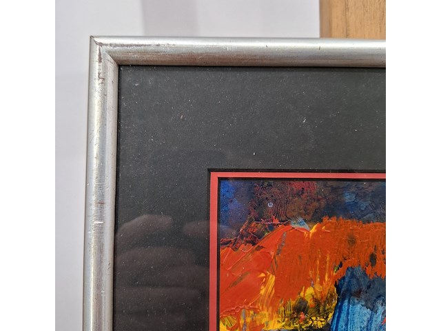 Acryl schilderij op papier, maya wildevuur, abstract, 1994 - afbeelding 9 van  10