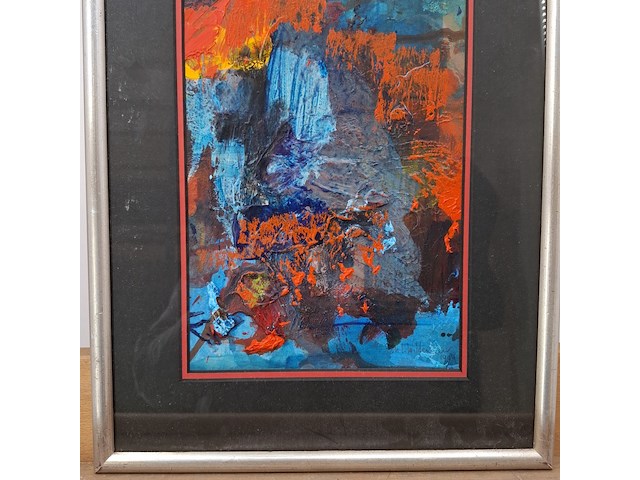 Acryl schilderij op papier, maya wildevuur, abstract, 1994 - afbeelding 5 van  10