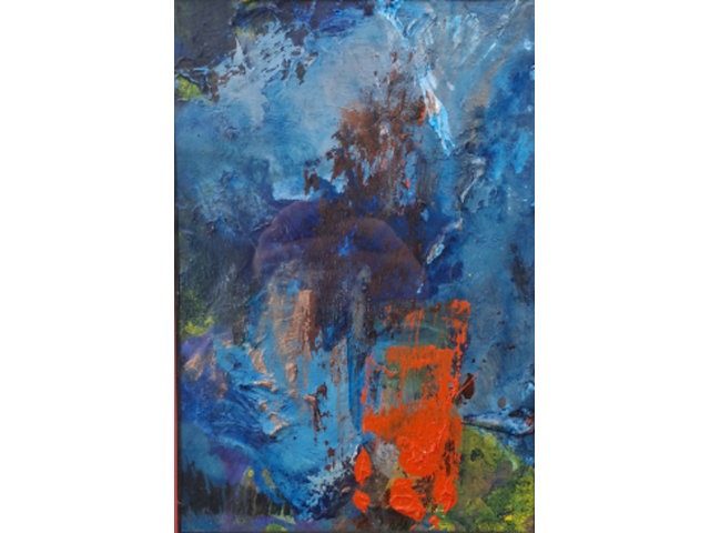 Acryl schilderij op papier, maya wildevuur, abstract - afbeelding 1 van  9