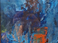 Acryl schilderij op papier, maya wildevuur, abstract - afbeelding 1 van  9