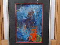 Acryl schilderij op papier, maya wildevuur, abstract - afbeelding 2 van  9