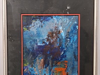 Acryl schilderij op papier, maya wildevuur, abstract - afbeelding 3 van  9