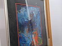 Acryl schilderij op papier, maya wildevuur, abstract - afbeelding 6 van  9