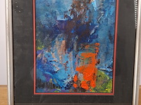 Acryl schilderij op papier, maya wildevuur, abstract - afbeelding 4 van  9