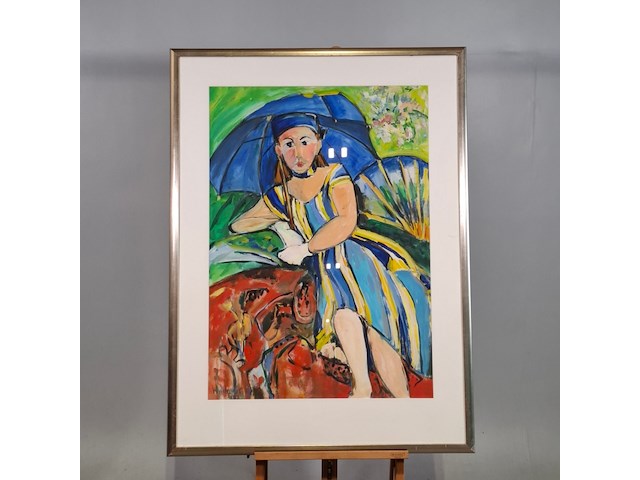 Acryl schilderij op papier, maya wildevuur, geeske, 1997 - afbeelding 1 van  7