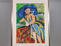 Acryl schilderij op papier, maya wildevuur, geeske, 1997 - afbeelding 1 van  7