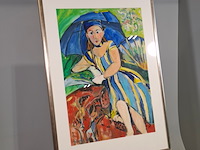 Acryl schilderij op papier, maya wildevuur, geeske, 1997 - afbeelding 2 van  7