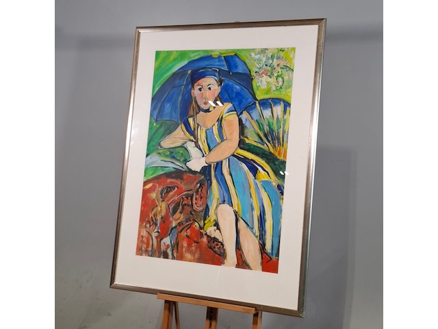 Acryl schilderij op papier, maya wildevuur, geeske, 1997 - afbeelding 3 van  7