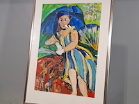 Acryl schilderij op papier, maya wildevuur, geeske, 1997 - afbeelding 3 van  7