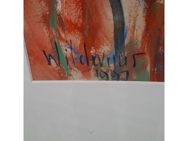 Acryl schilderij op papier, maya wildevuur, geeske, 1997 - afbeelding 4 van  7