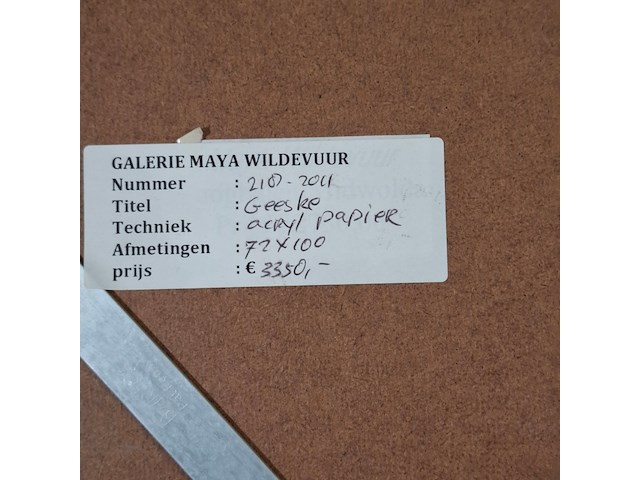 Acryl schilderij op papier, maya wildevuur, geeske, 1997 - afbeelding 7 van  7