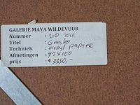 Acryl schilderij op papier, maya wildevuur, geeske, 1997 - afbeelding 7 van  7