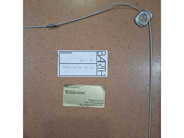 Acryl schilderij op papier, maya wildevuur, landschap, 1995 - afbeelding 3 van  11