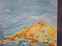 Acryl schilderij op papier, maya wildevuur, landschap, 1995 - afbeelding 7 van  11
