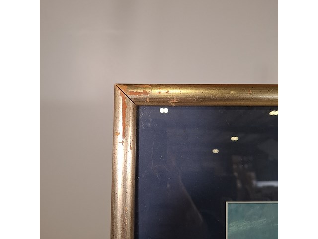 Acryl schilderij op papier, maya wildevuur, landschap, 1995 - afbeelding 10 van  11