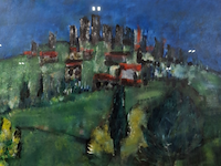 Acryl schilderij op papier, maya wildevuur, landschap, 2000 - afbeelding 1 van  10