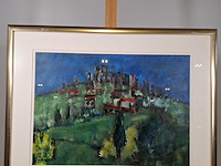 Acryl schilderij op papier, maya wildevuur, landschap, 2000 - afbeelding 3 van  10