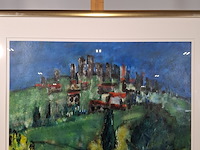 Acryl schilderij op papier, maya wildevuur, landschap, 2000 - afbeelding 5 van  10