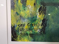 Acryl schilderij op papier, maya wildevuur, landschap, 2000 - afbeelding 7 van  10