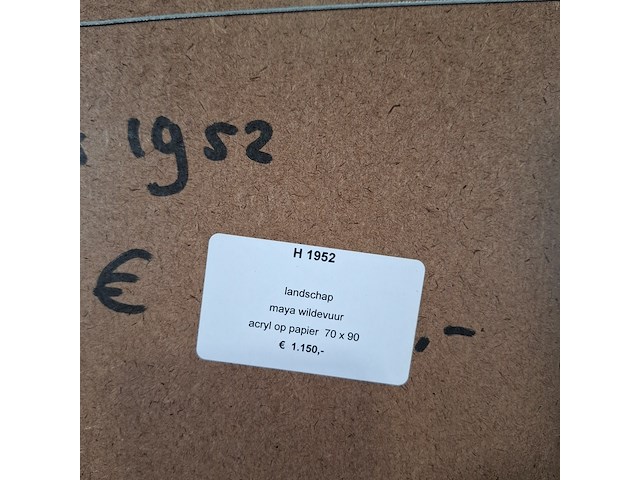 Acryl schilderij op papier, maya wildevuur, landschap, 2000 - afbeelding 10 van  10