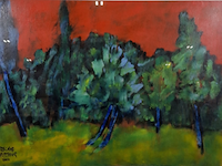 Acryl schilderij op papier, maya wildevuur, toscane, 2000 - afbeelding 1 van  8
