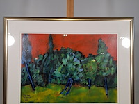 Acryl schilderij op papier, maya wildevuur, toscane, 2000 - afbeelding 2 van  8
