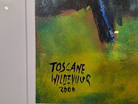 Acryl schilderij op papier, maya wildevuur, toscane, 2000 - afbeelding 5 van  8