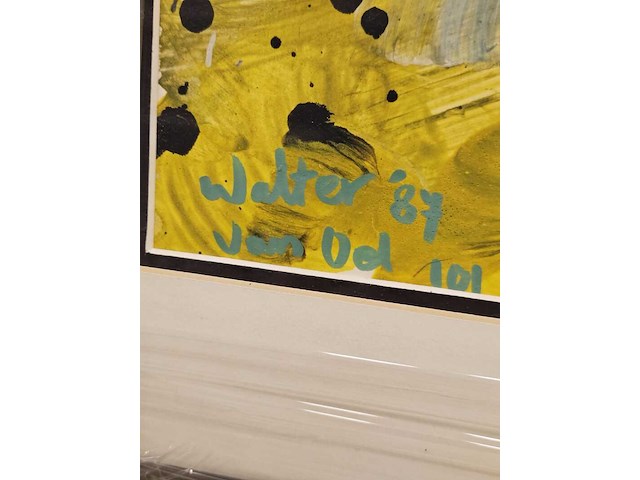 Acryl schilderij, walter van oel, acryl, 1987 - afbeelding 2 van  3
